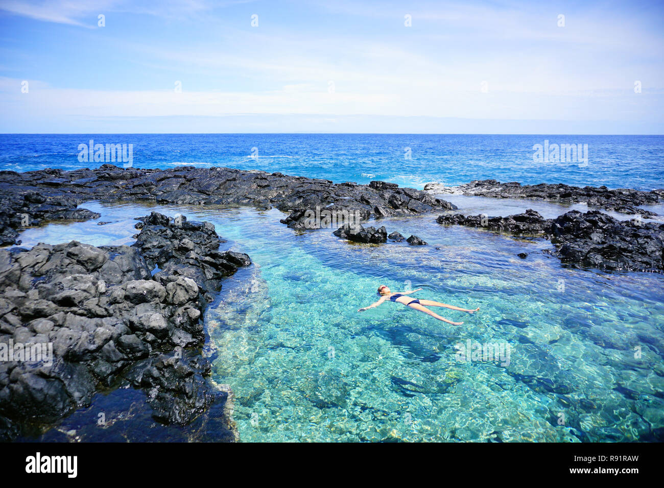 Makapuu Tide Pools, Rock Pools, Insel Oahu, Hawaii, USA Stockfoto