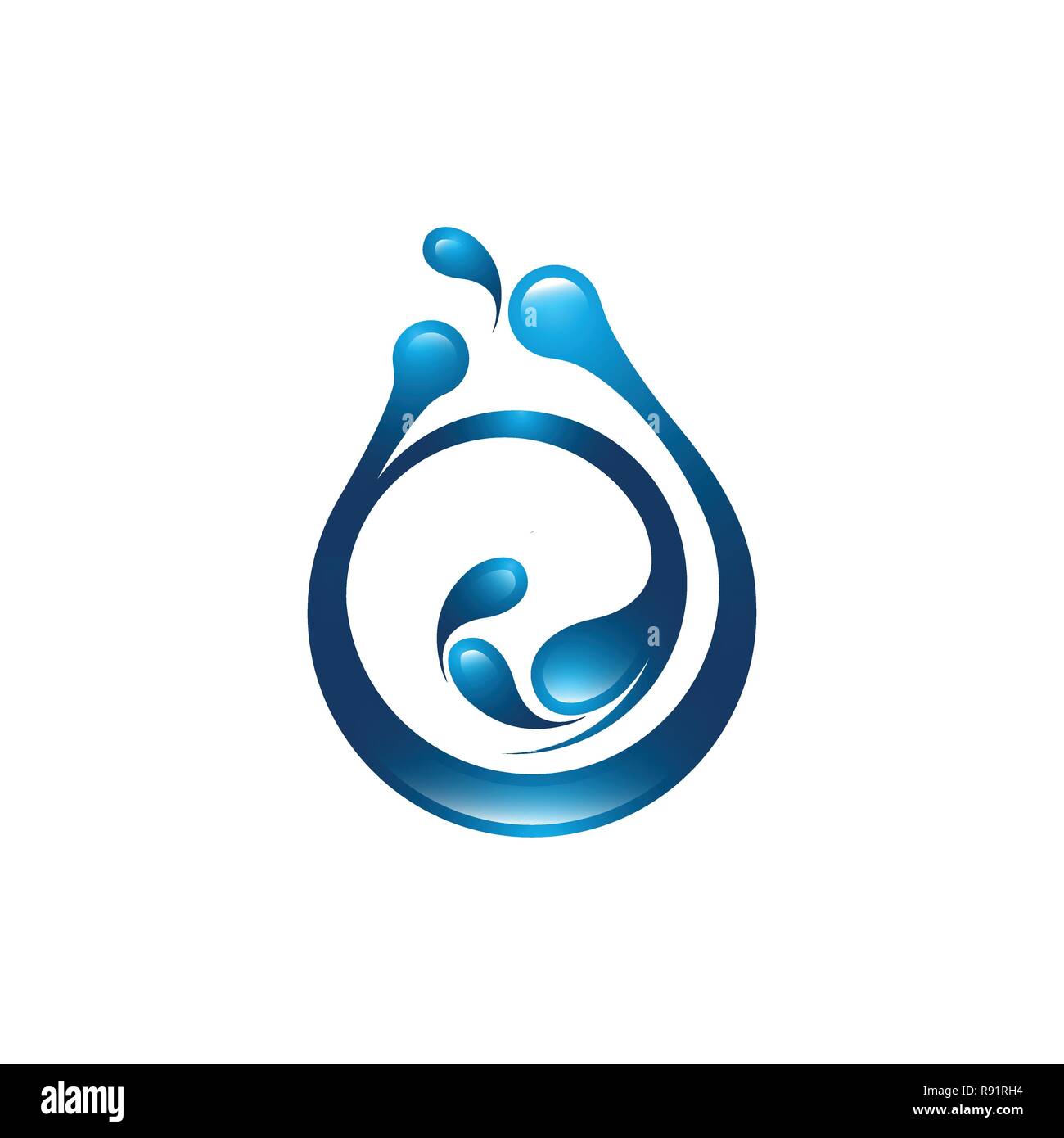 Vektor Logo Design perfekt geeignet für dynamische Welle, Ozean Meer Wasser Welle home resort, Segelboot, Kreuzfahrt Tour Company und Business Stock Vektor