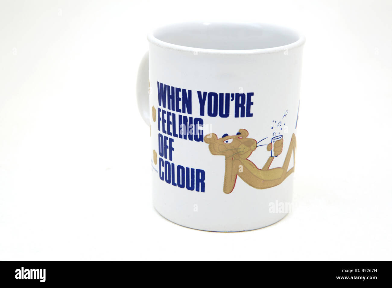 Vintage Farbe ändern Pink Panther Becher Stockfoto