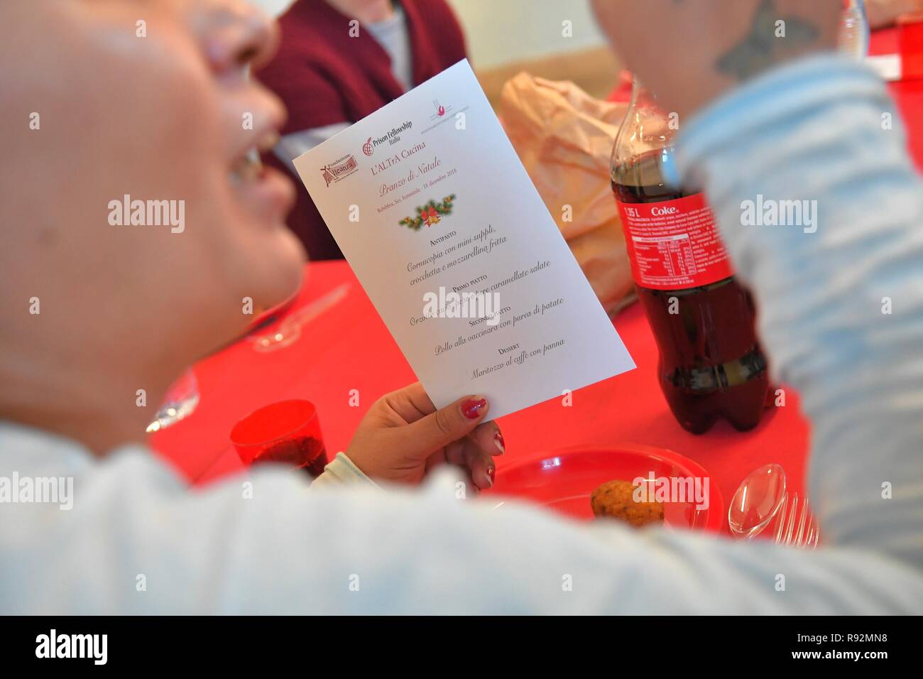 Foto LaPresse - Daniele Leone 18/12/18 Roma ITA Cronaca Roma. L&#x2019;altra Cucina pro un och d&#x2019;Amore, carcere femminile Rebibbia Nella Foto: Och Di Natale pro Le detenute del carcere femminile Stockfoto