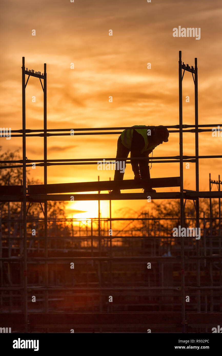 Gerüst im Gegenlicht Stockfoto