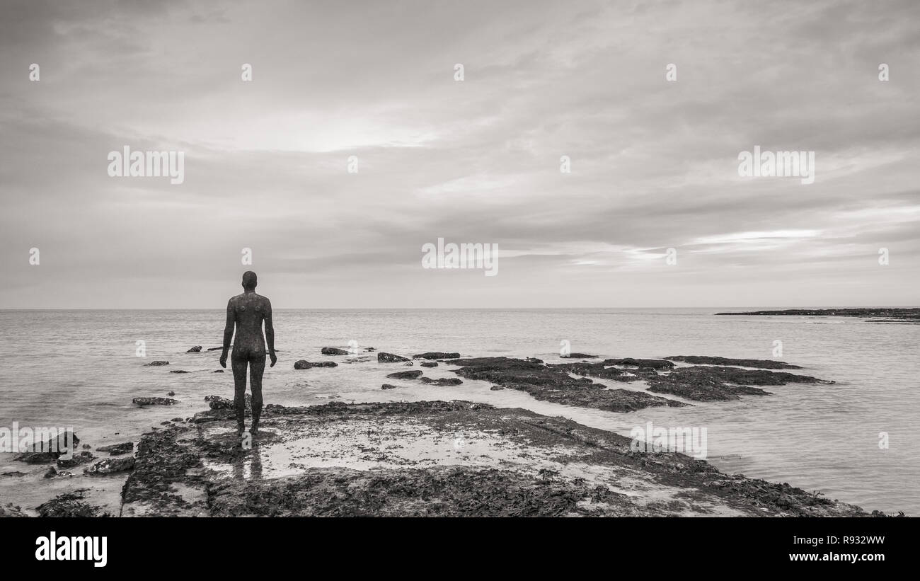 "Ein weiteres Mal" von Anthony Gormley, Ramsgate, Kent, Großbritannien Stockfoto