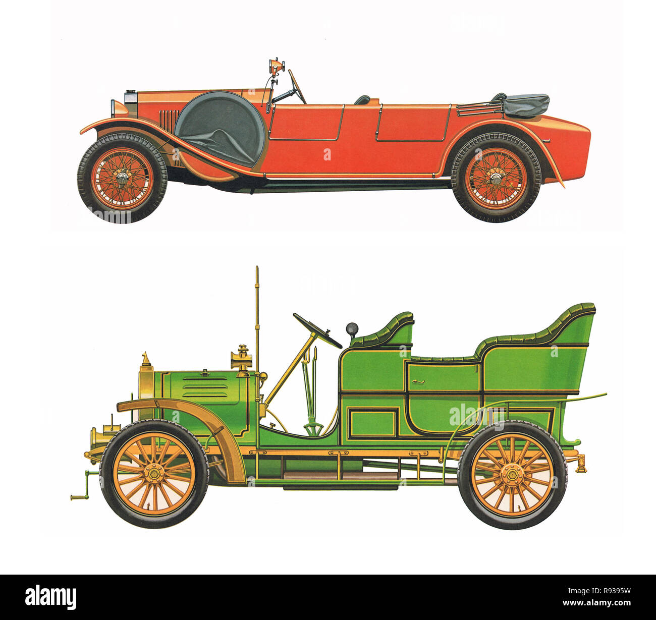 Antike klassische Autos / zwei Antike klassische Autos Stockfoto