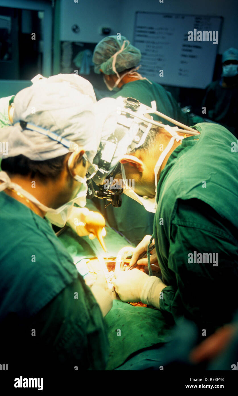 Operation am offenen Herzen Stockfoto