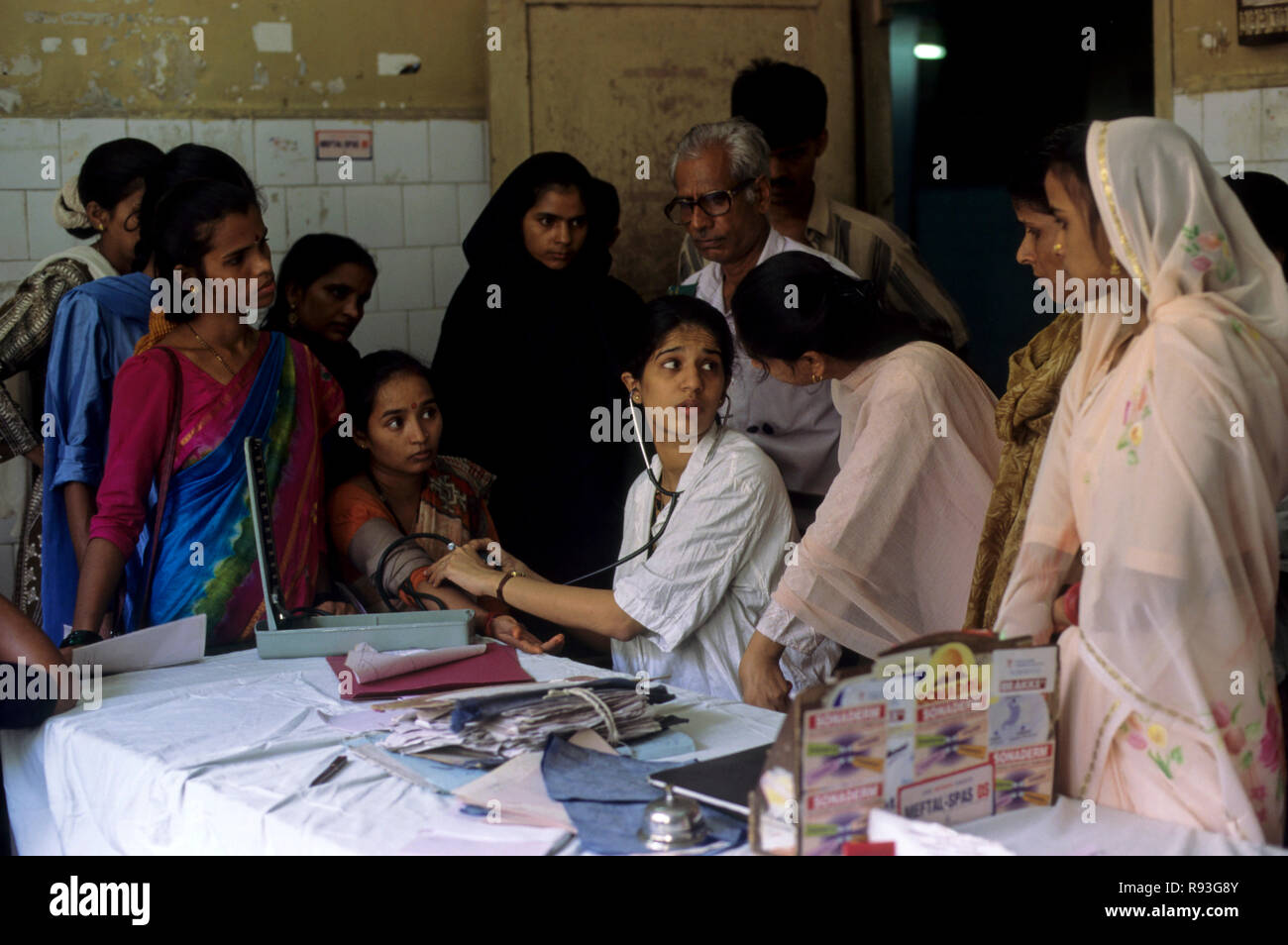 Health Camp, Familie Planung Klinik, Indien Stockfoto