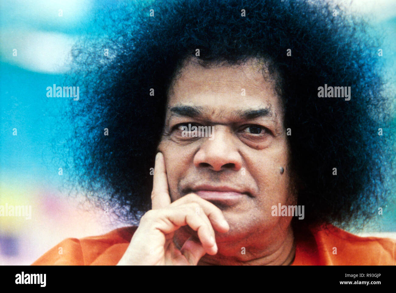 Sathya Sai Baba; Indischer Guru; Indischer Gottmensch und Philanthrop; Puttaparthi; Indien; Asien Stockfoto