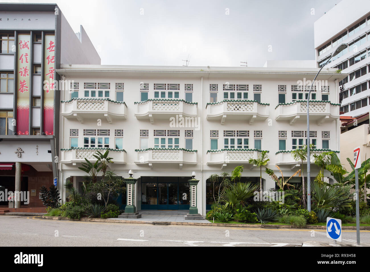 Shophouses am Bukit Pasoh Road Revier. Singapur. Stockfoto