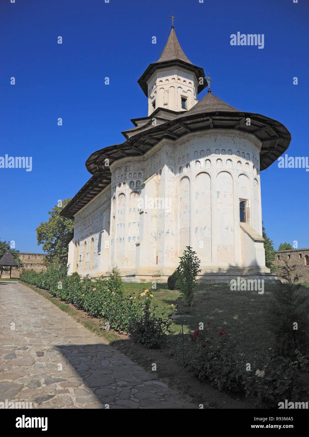 Klosterkirche St. Nikolaus, Sf Nicolae, UNESCO-Weltkulturerbe, Probota Kloster Probota, Rumänien, Europa Stockfoto