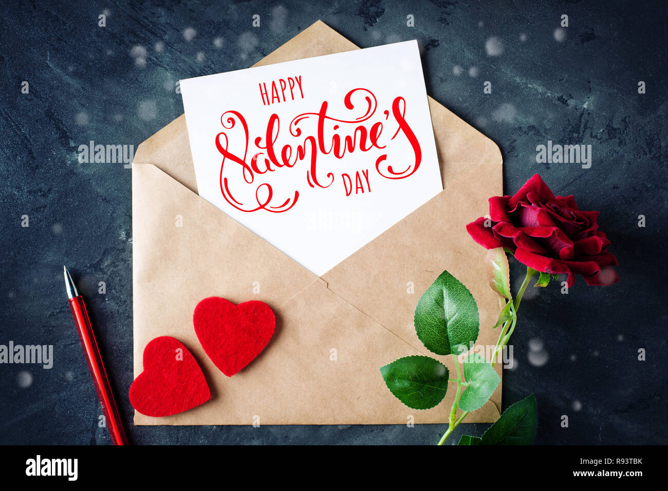 Happy Valentine's Day. Congratulatory Hintergrund von Valentinstag Stockfoto