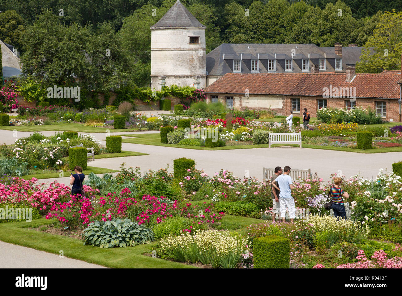 Gärten der Zisterzienserabtei von Valloires, ausgezeichnet mit dem "Jardin remarquable" Label (Bemerkenswerter Garten von Frankreich) durch das französische Ministerium für Kultur Stockfoto