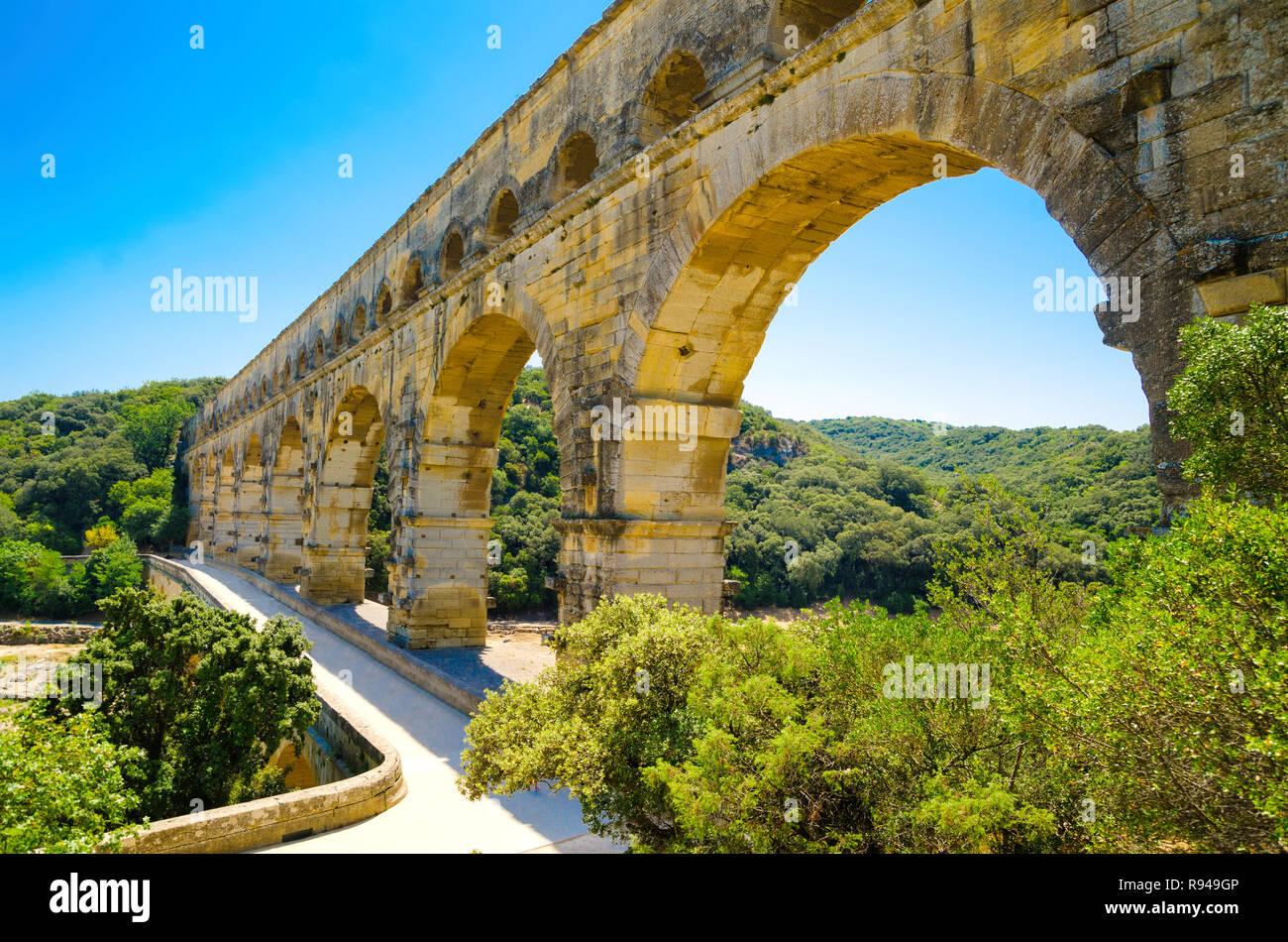 Pont du Gard, antike römische Aquädukt Stockfotografie - Alamy