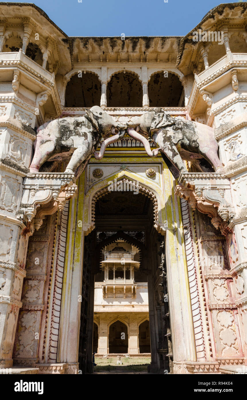 Hathia Pol oder Elefant Gateway in Taragarh Fort, Bundi Palace, Rajasthan, Indien Stockfoto