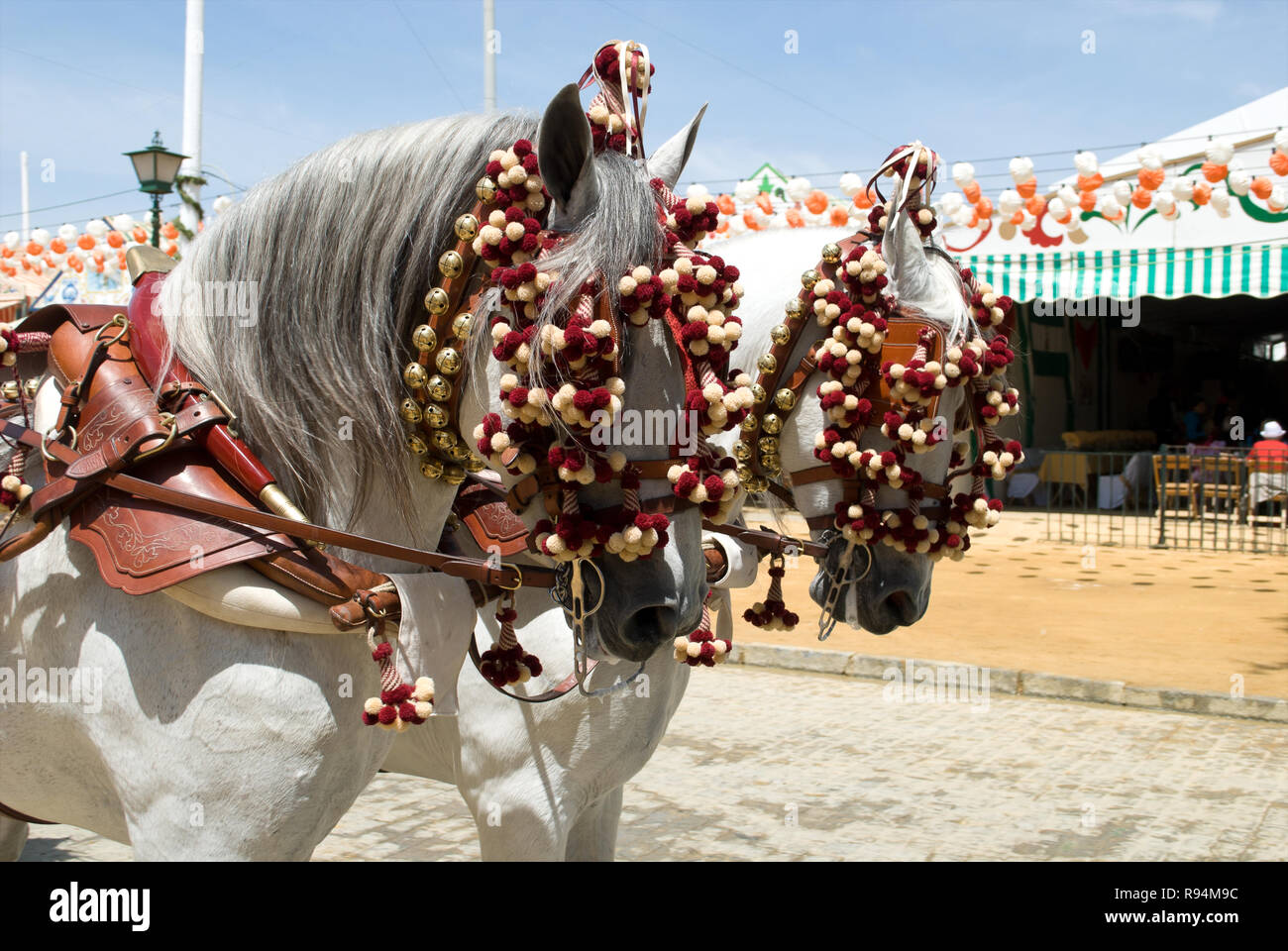 Und die schöne und farbenprächtige Volksfeste in Spanien Stockfoto