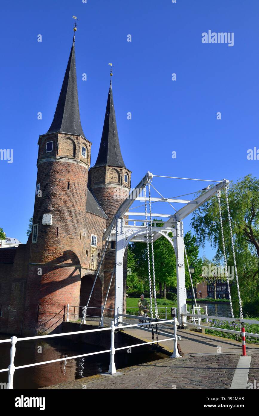 Zugbrücke am östlichen Tor, Delft, Holland, Niederlande Stockfoto