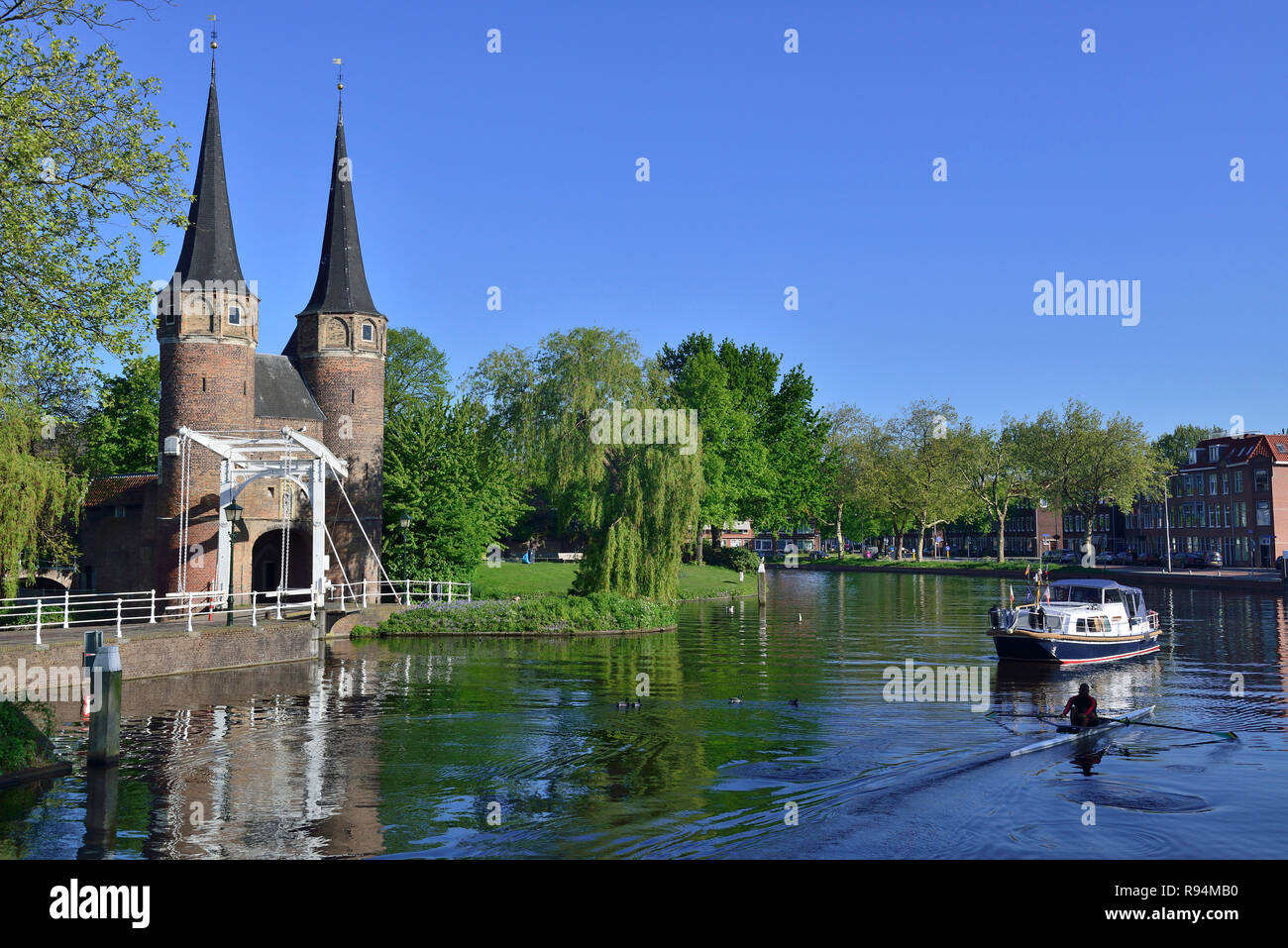 Zugbrücke am östlichen Tor, Delft, Holland, Niederlande Stockfoto