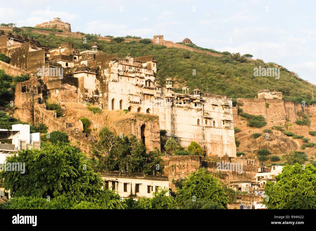 Garh Palast und Taragarh Fort, Bundi, Indien Stockfoto