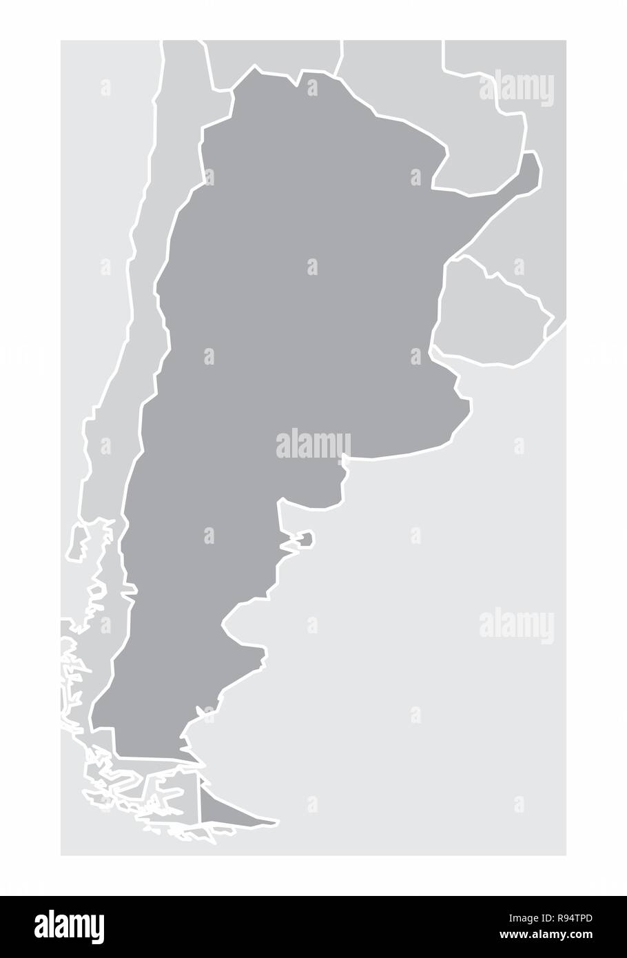 Eine vereinfachte Karte von Argentinien in Südamerika Stock Vektor