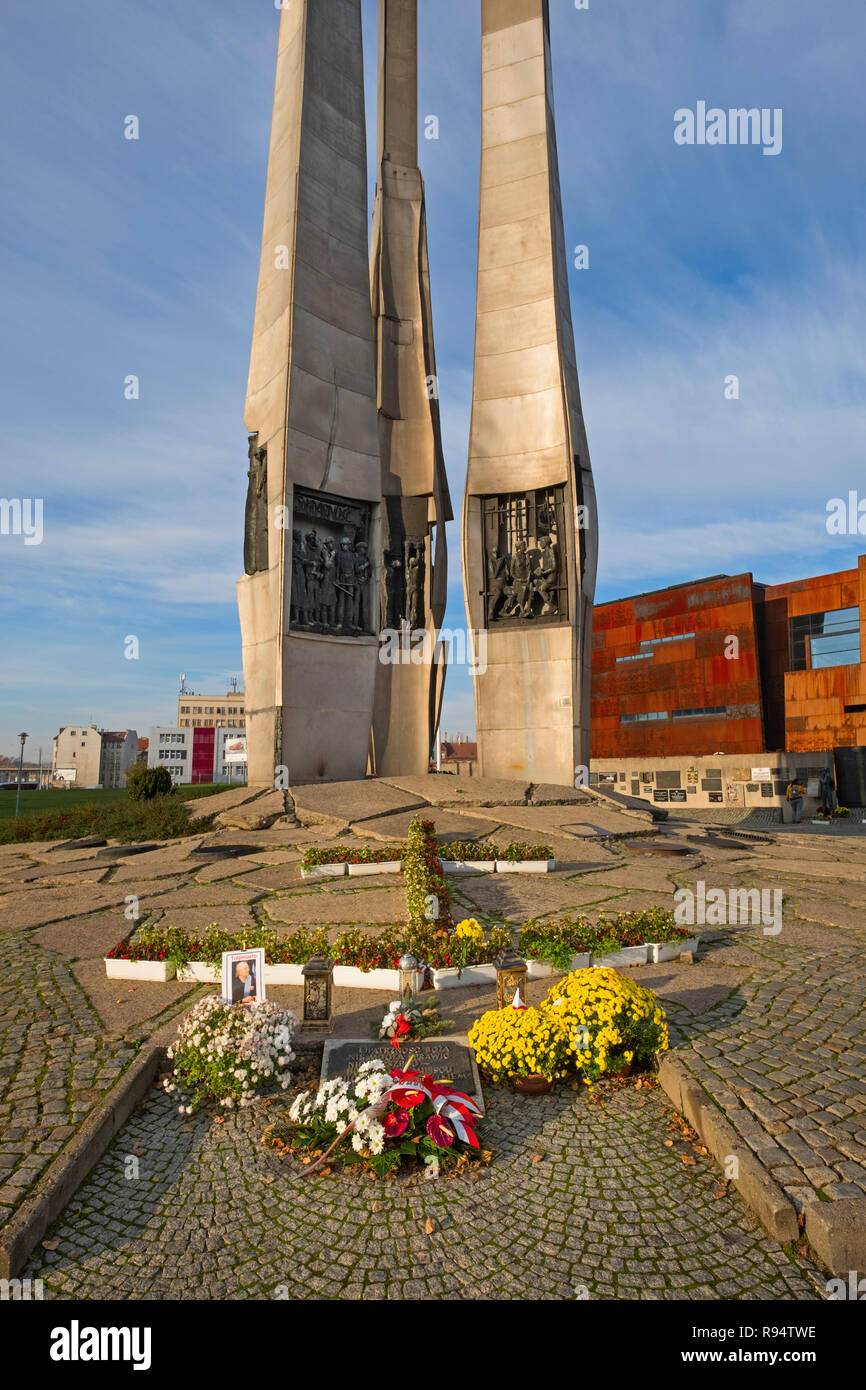 Denkmal für die gefallenen Werftarbeiter von Danzig Polen Stockfoto