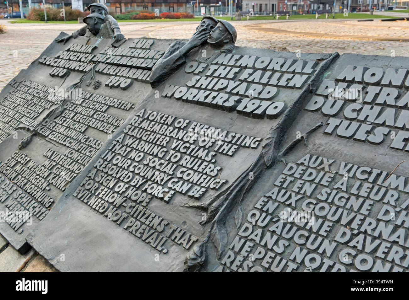 Denkmal für die gefallenen Werftarbeiter von Danzig Polen Stockfoto