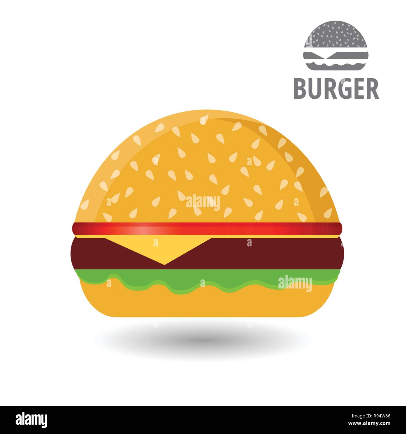 Leckere Burger Vektor aus einer Fast Food mit Fleisch, Käse und Salate. Vector Illustration. Stock Vektor