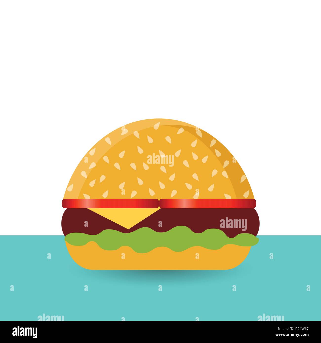 Leckere Burger Vektor aus einer Fast Food mit Fleisch, Käse und Salate. Vector Illustration. Stock Vektor