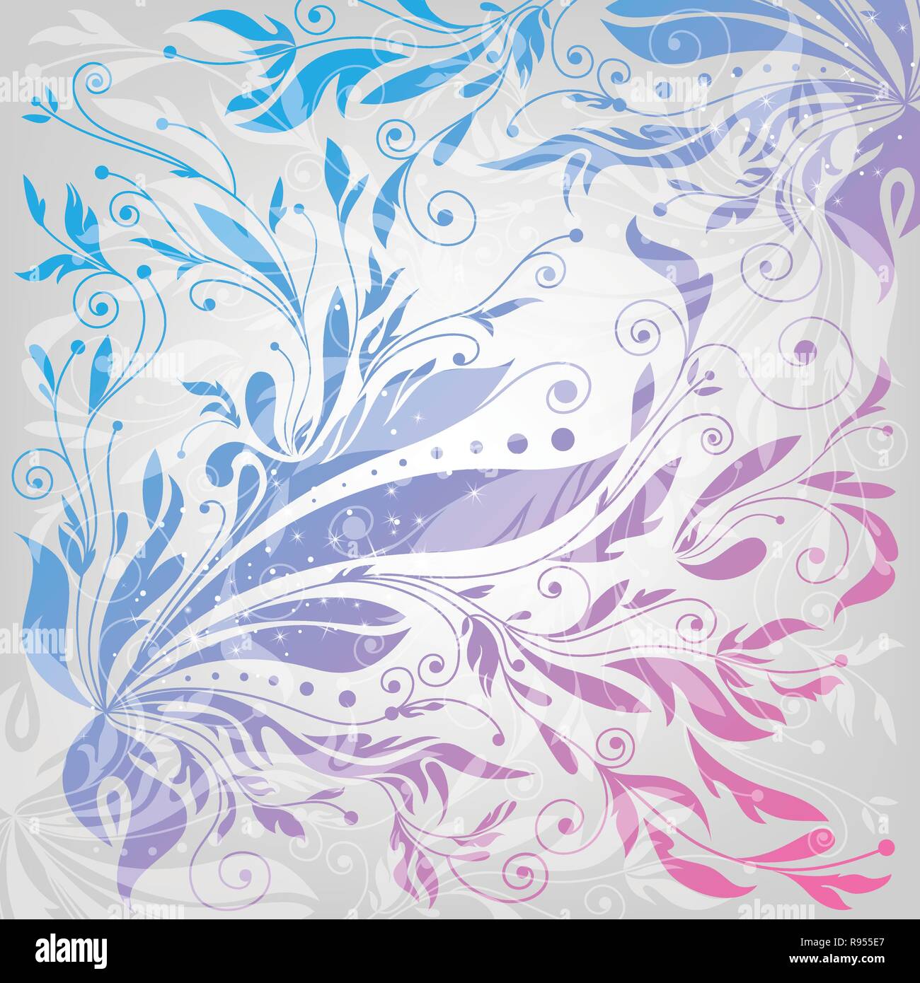 Schnorkel Hintergrund Florales Muster Licht Vector Illustration Stock Vektorgrafik Alamy