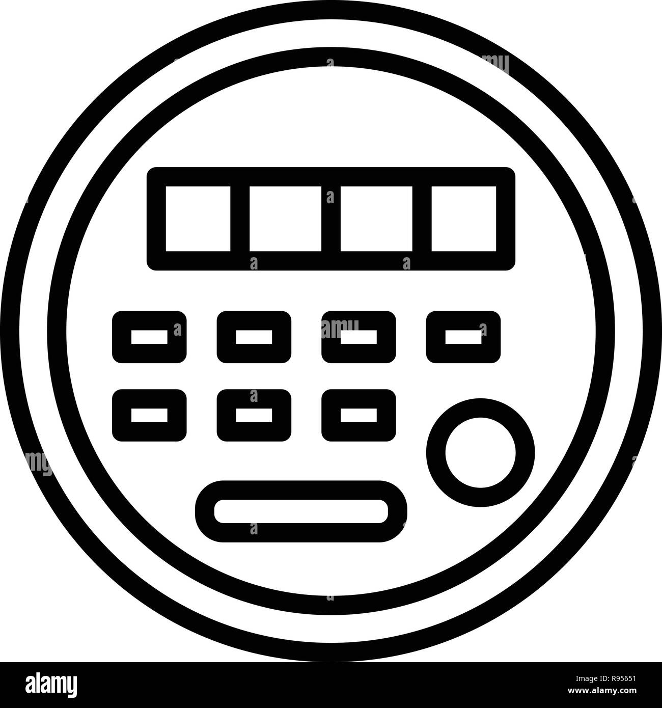 Elektrische Energiezähler Symbol, outline Style Stock Vektor