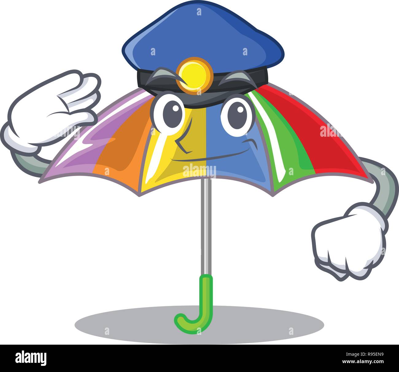 Polizei Regenbogen Regenschirm in Form einer Karikatur Stock-Vektorgrafik -  Alamy