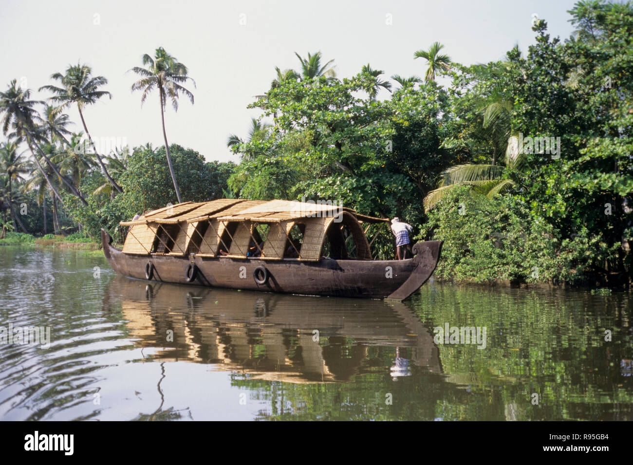 Hausboot, Backwaters, Kerala, Indien Stockfoto