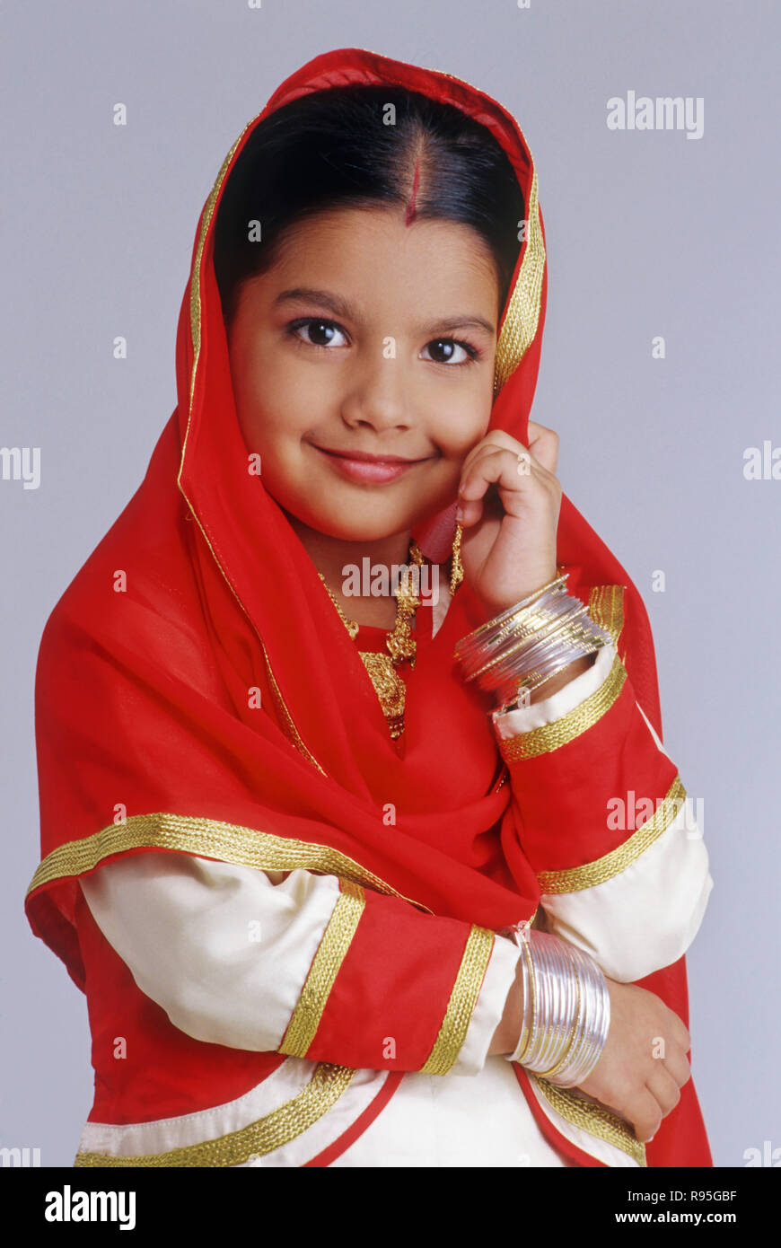 Kind verkleidet als Sikh, Indien, Herrn Nr. 497 Stockfoto