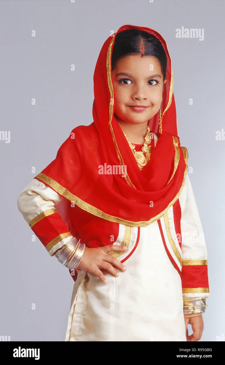 Kind verkleidet als Sikh, Indien, Herrn Nr. 497 Stockfoto