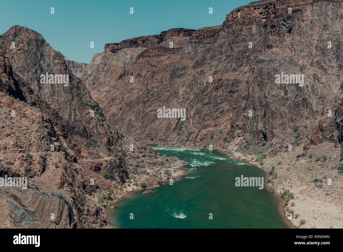 Die grüne Colorado River im Grand Canyon Grand Canyon Nationalpark in Arizona Stockfoto