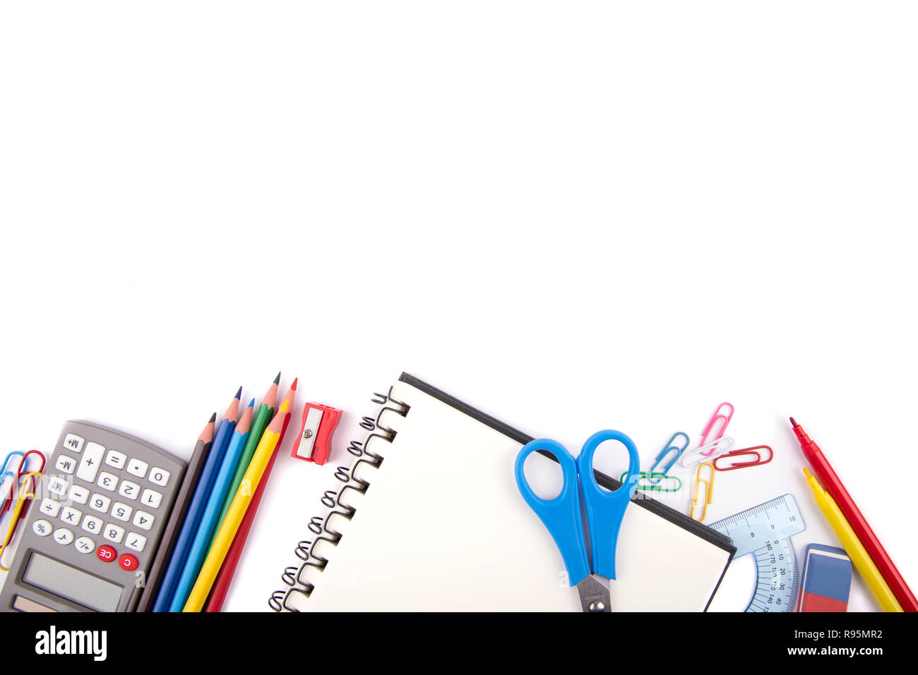 In der Schule oder im Büro Verbrauchsmaterial Stockfoto
