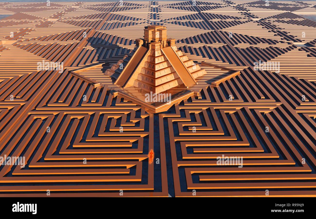 Ein Mayan Maze. Stockfoto