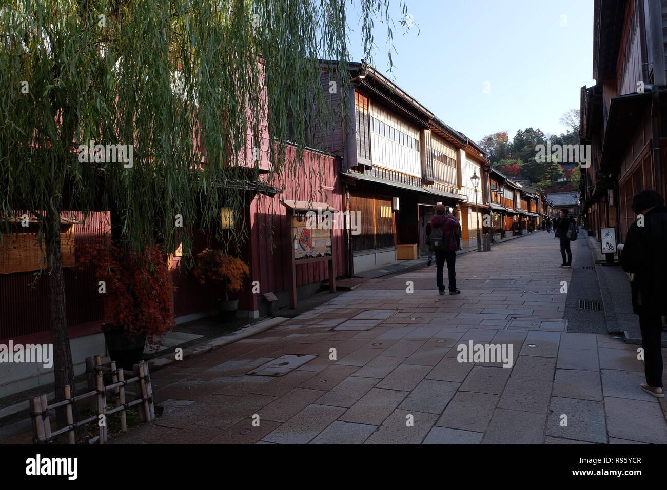 Stadtbild um Higashichaya, Kanazawa, Stadt Stockfoto