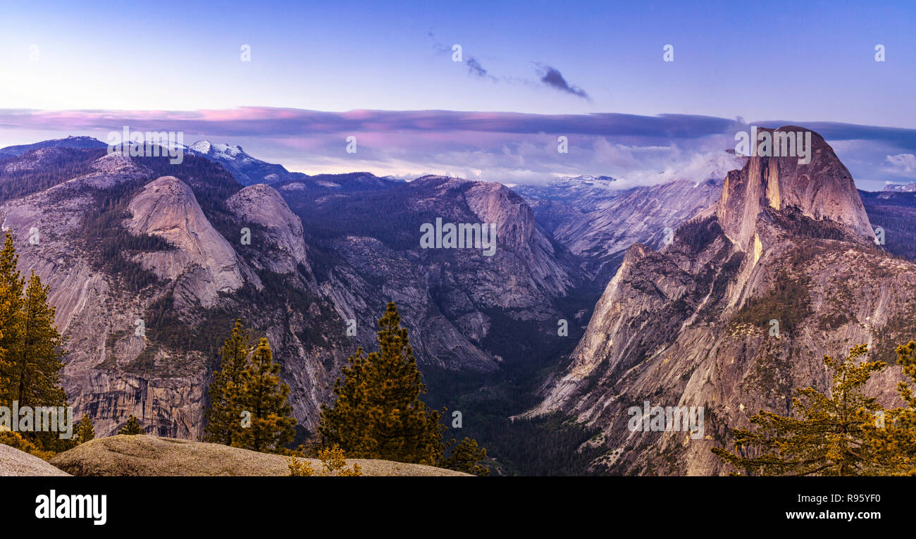 Glacier Point Panorama im Yosemite National Park Stockfoto