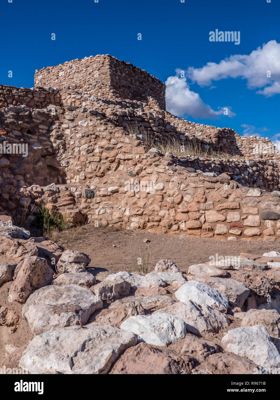 Südliche Sinagua pueblo Indianischen Ruinen, Tuzigoot National Monument, Clarkdale, Arizona. Stockfoto