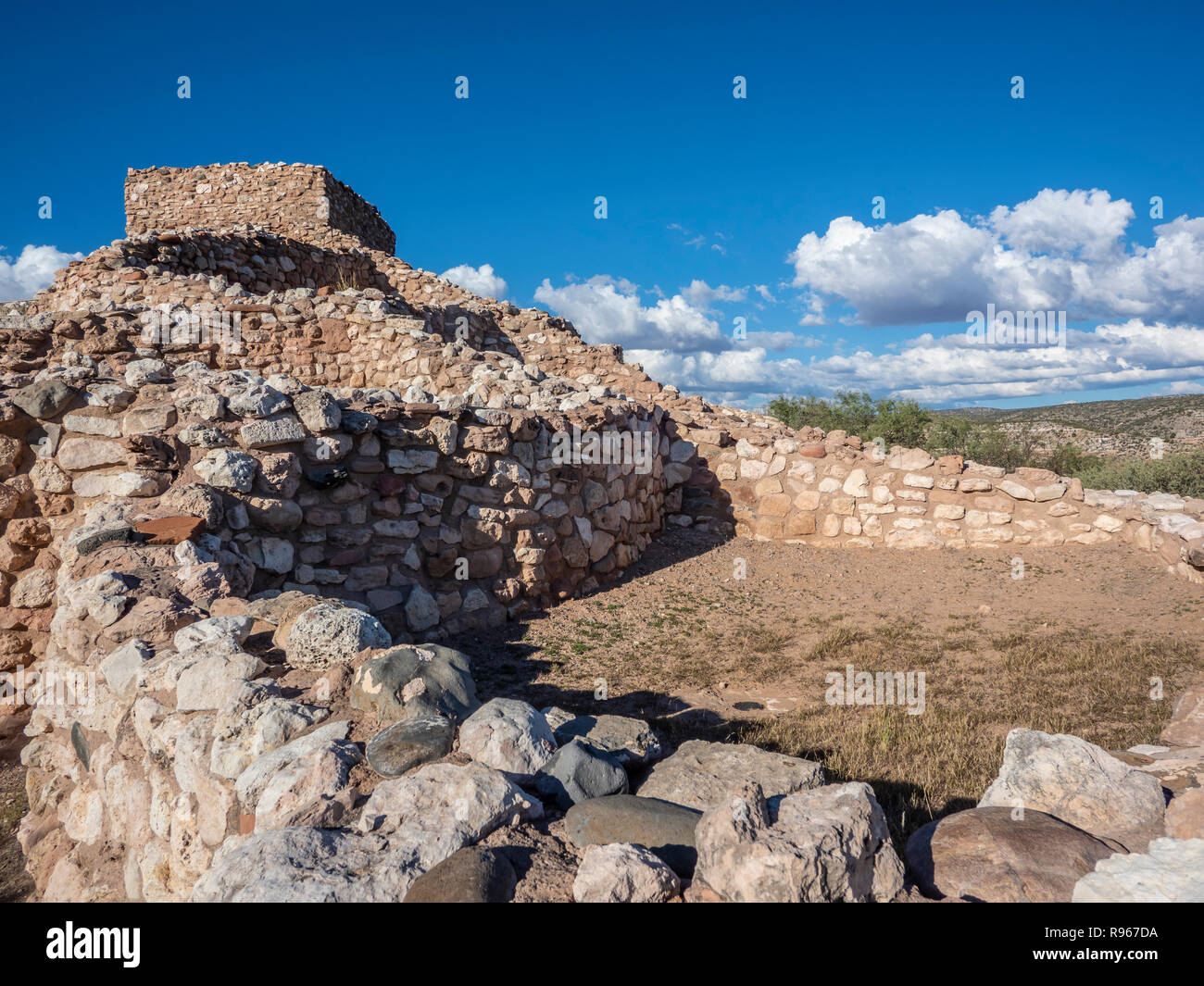 Südliche Sinagua pueblo Indianischen Ruinen, Tuzigoot National Monument, Clarkdale, Arizona. Stockfoto