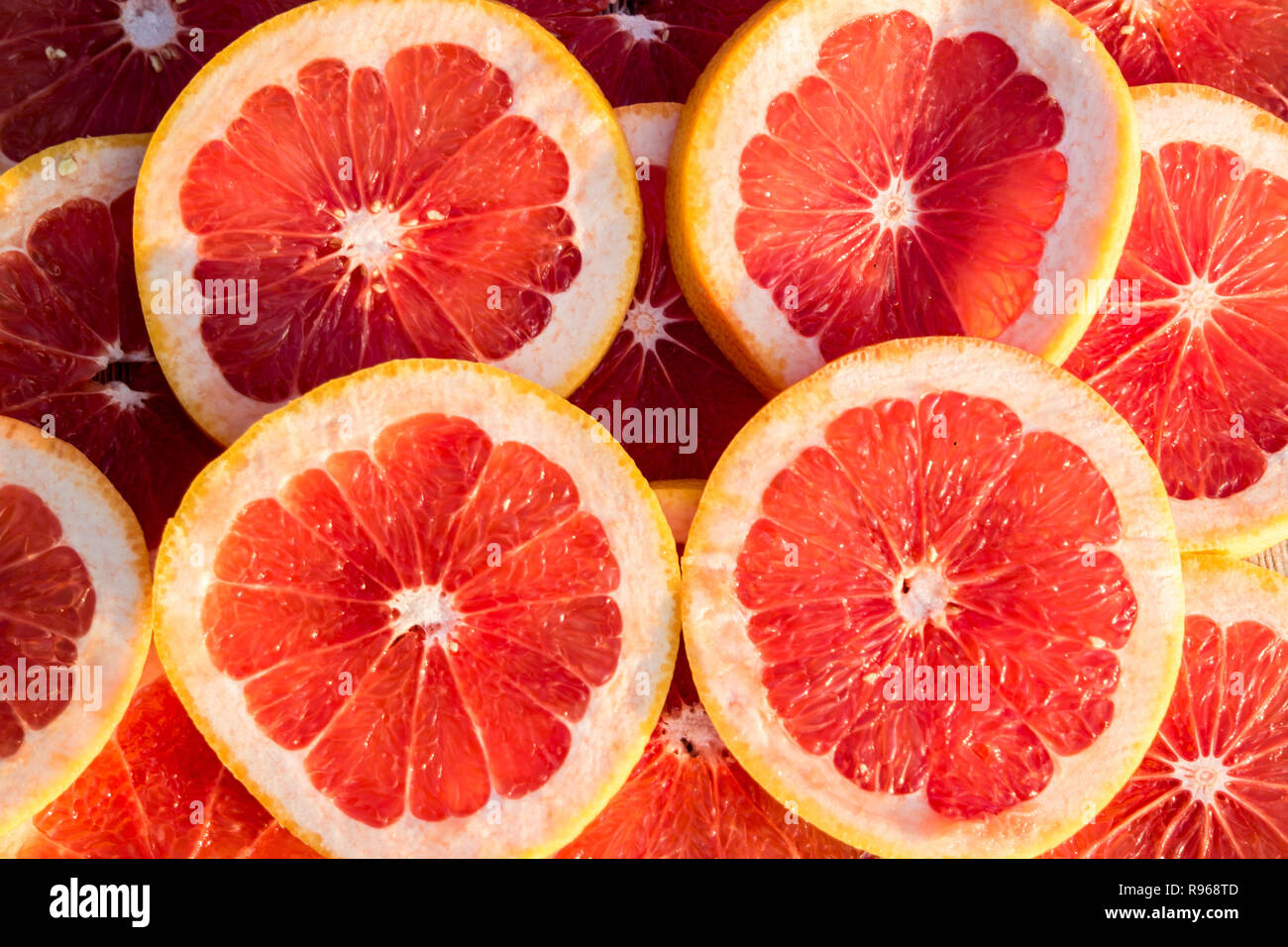 Frische grapefruit Schichten Stockfoto