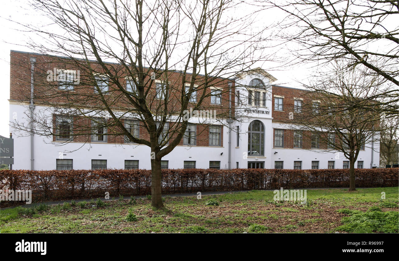 Das Westbury Altenheim und Pflegeheim, Bristol, England. Äußere Rendern von Weber, und Saint Gobain Unternehmen Stockfoto