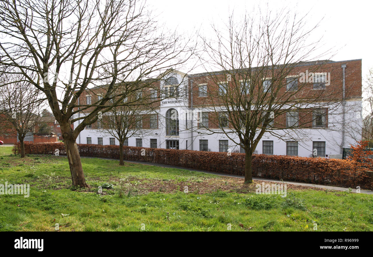 Das Westbury Altenheim und Pflegeheim, Bristol, England. Äußere Rendern von Weber, und Saint Gobain Unternehmen Stockfoto
