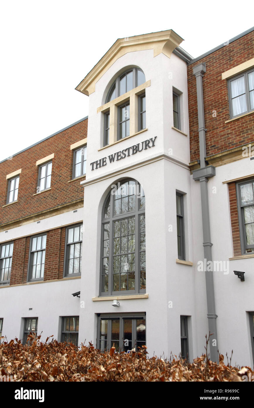 Das Westbury Altenheim und Pflegeheim, Bristol, England. Äußere Rendern von Weber, und Saint Gobain Unternehmen Stockfoto