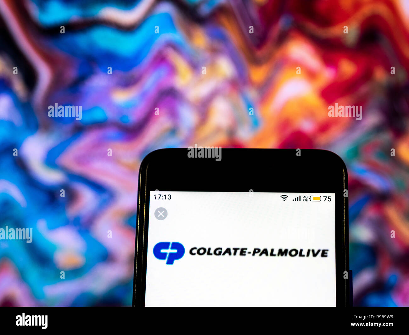 Colgate-Palmolive Manufacturing Company Logo auf dem Smartphone angezeigt Stockfoto
