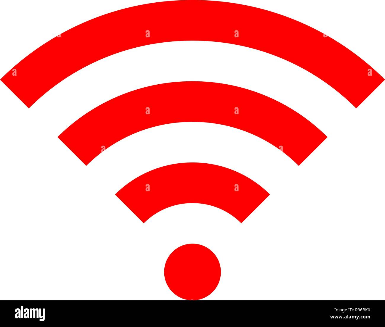 Wlan Symbol - Rot, isoliert - Vector Illustration Stock Vektor