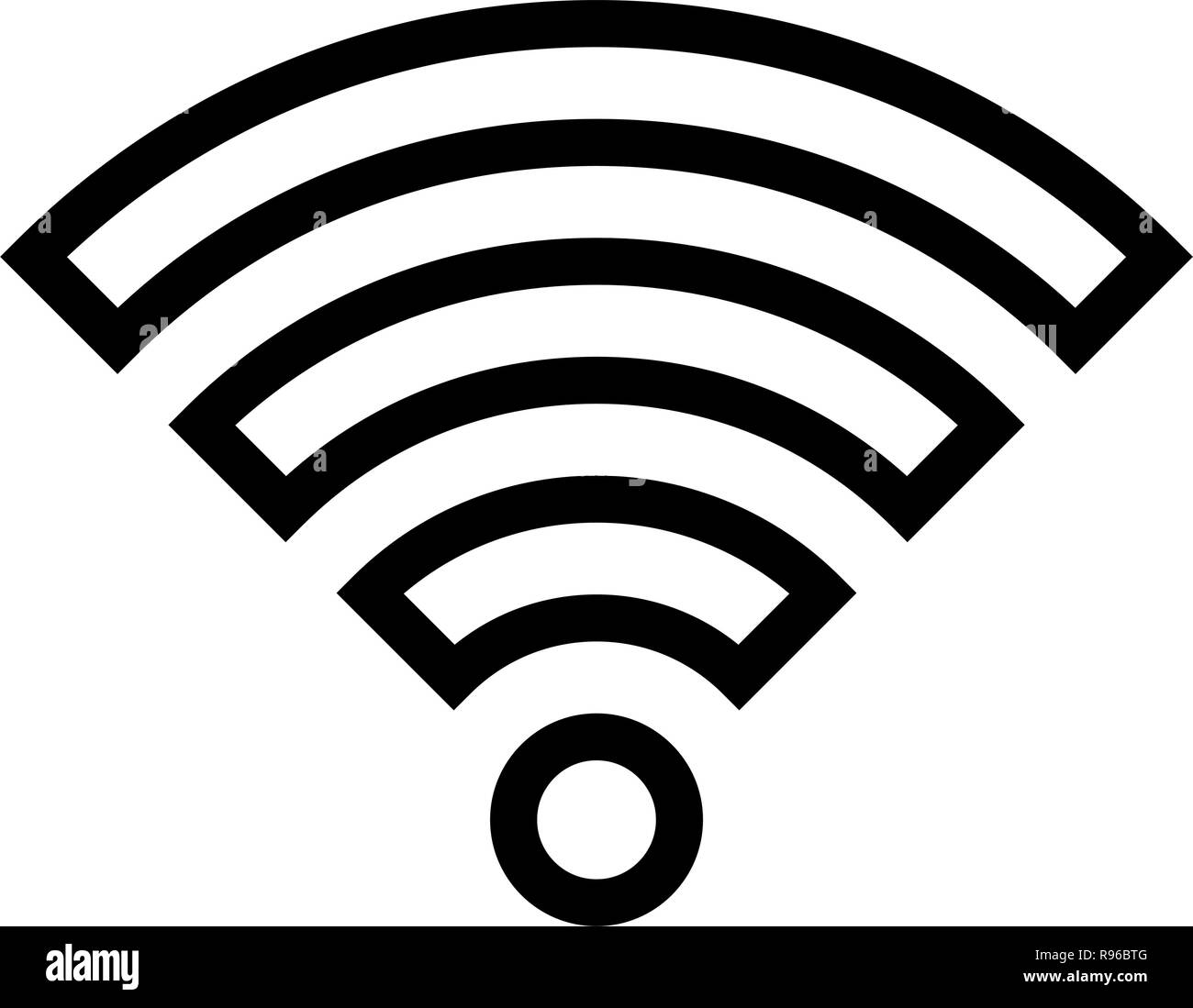 Wlan Symbol Schwarz Umrissen Isoliert Vector Illustration Stock Vektorgrafik Alamy