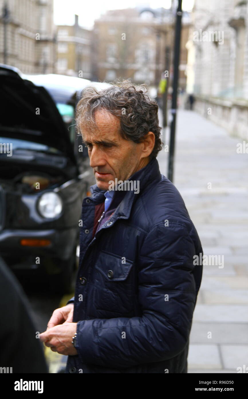Alain Prost 4 mal F1 Motorsport Fahrer Meister in Westminster, London, Großbritannien. Stockfoto