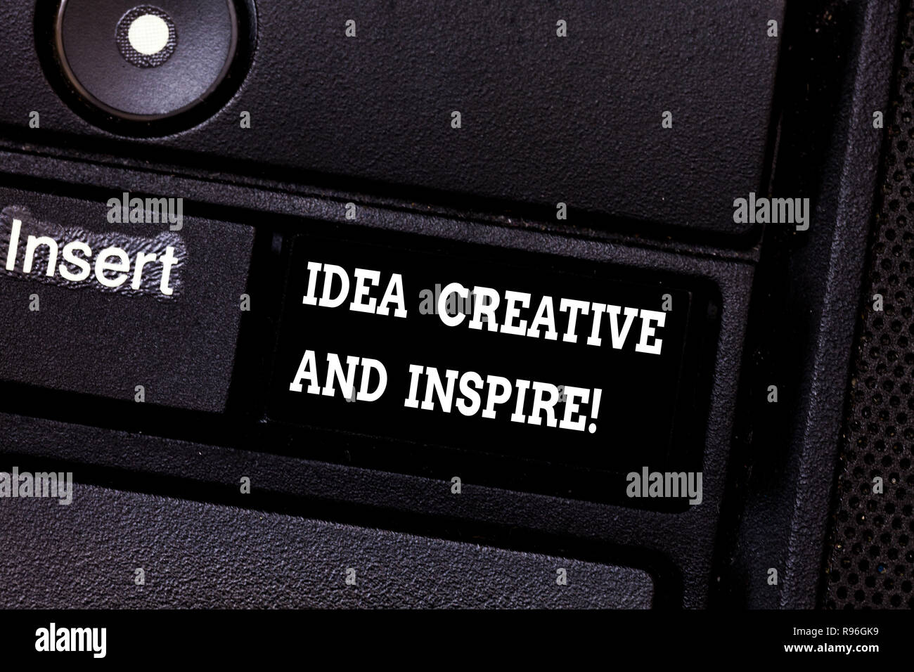 Text Zeichen angezeigt Idee Kreativ und inspirieren. Konzeptionelle foto Inspiration Kreativität Motivation für Originalität Taste der Tastatur Absicht compu zu erstellen Stockfoto