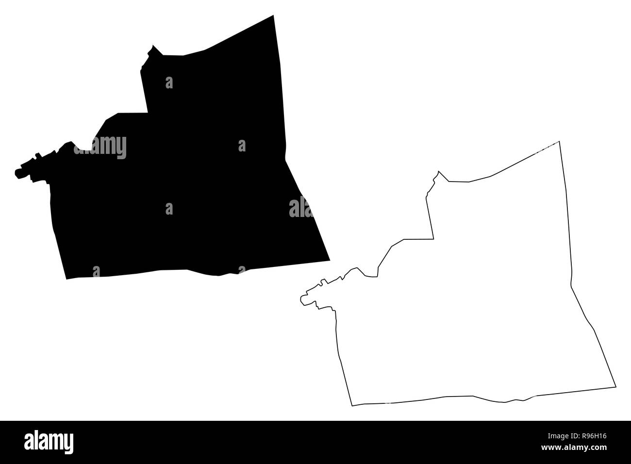 Ismailia Governorate (Gouvernements von Ägypten, Arabische Republik Ägypten) Karte Vektor-illustration, kritzeln Skizze Ismailia Karte Stock Vektor