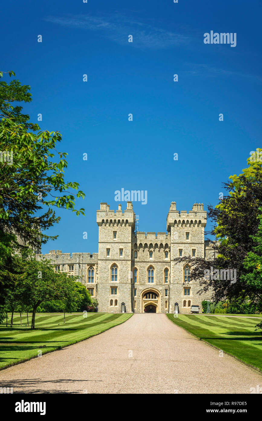 Die obere Station Eintritt zu Schloss Windsor in Windsor, Berkshire, Großbritannien, Großbritannien, Europa. Stockfoto