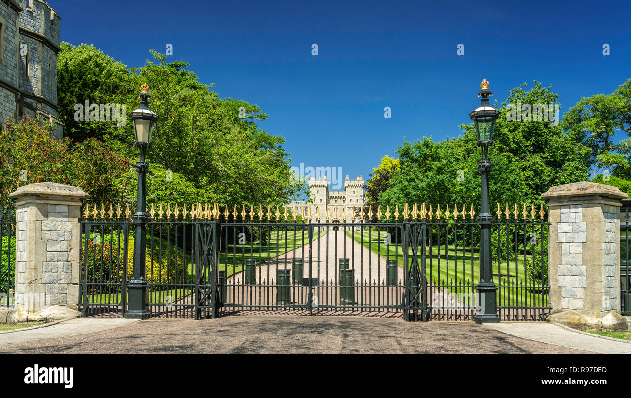 Die obere Station Eintritt zu Schloss Windsor in Windsor, Berkshire, Großbritannien, Großbritannien, Europa. Stockfoto